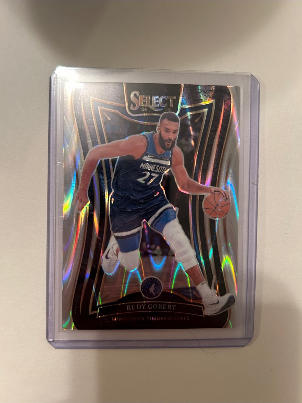 Select 2024 Rudy Gobert Minnesota Timberwolves Silver Holo Prizm Card